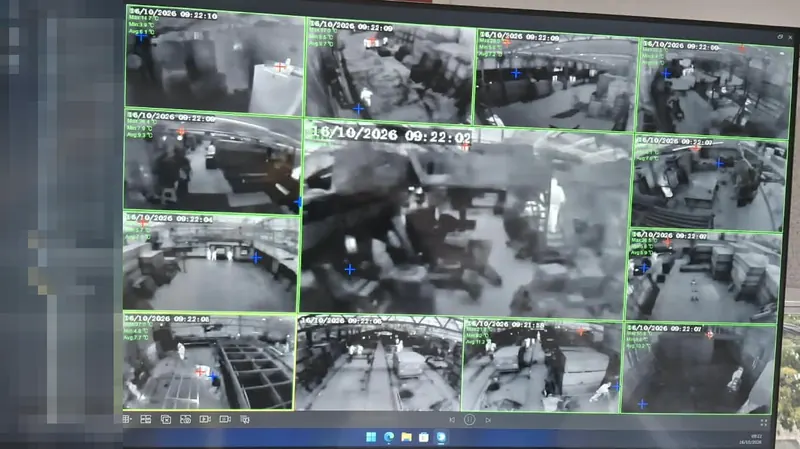 Pantalla de monitoreo con la vista en vivo de las cámaras térmicas